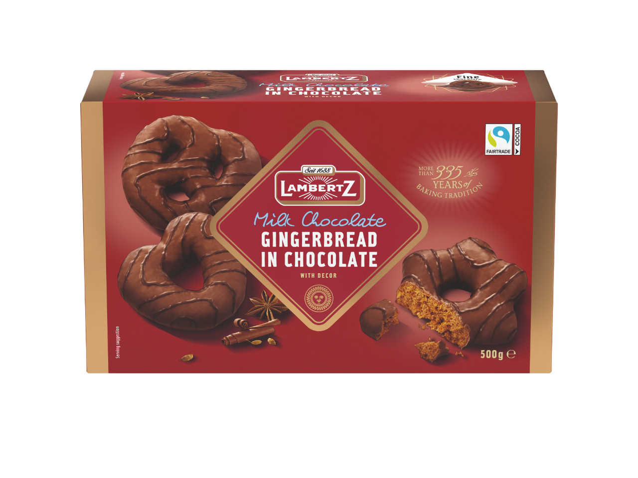 Bild: Lambertz Herzen, Sterne, Brezeln Milchschokolade 500g