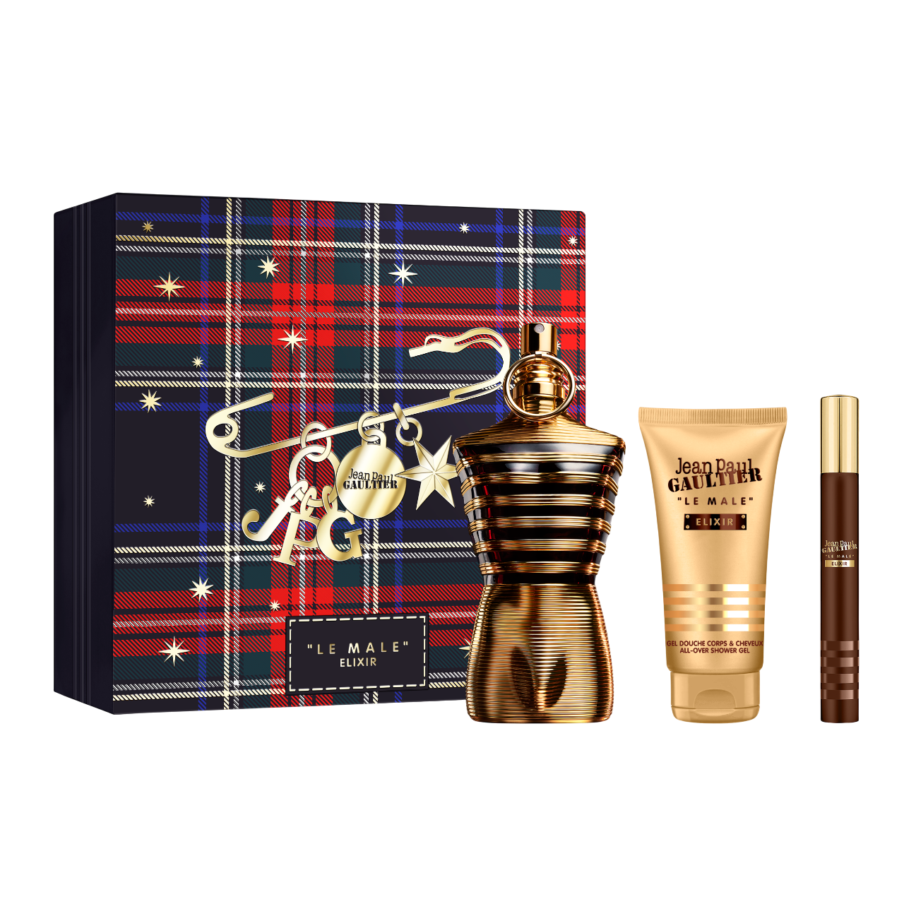 Jean Paul Gaultier Set – Le Male Elixir Parfum 125ml + Shower Gel 75ml + Parfum 10ml