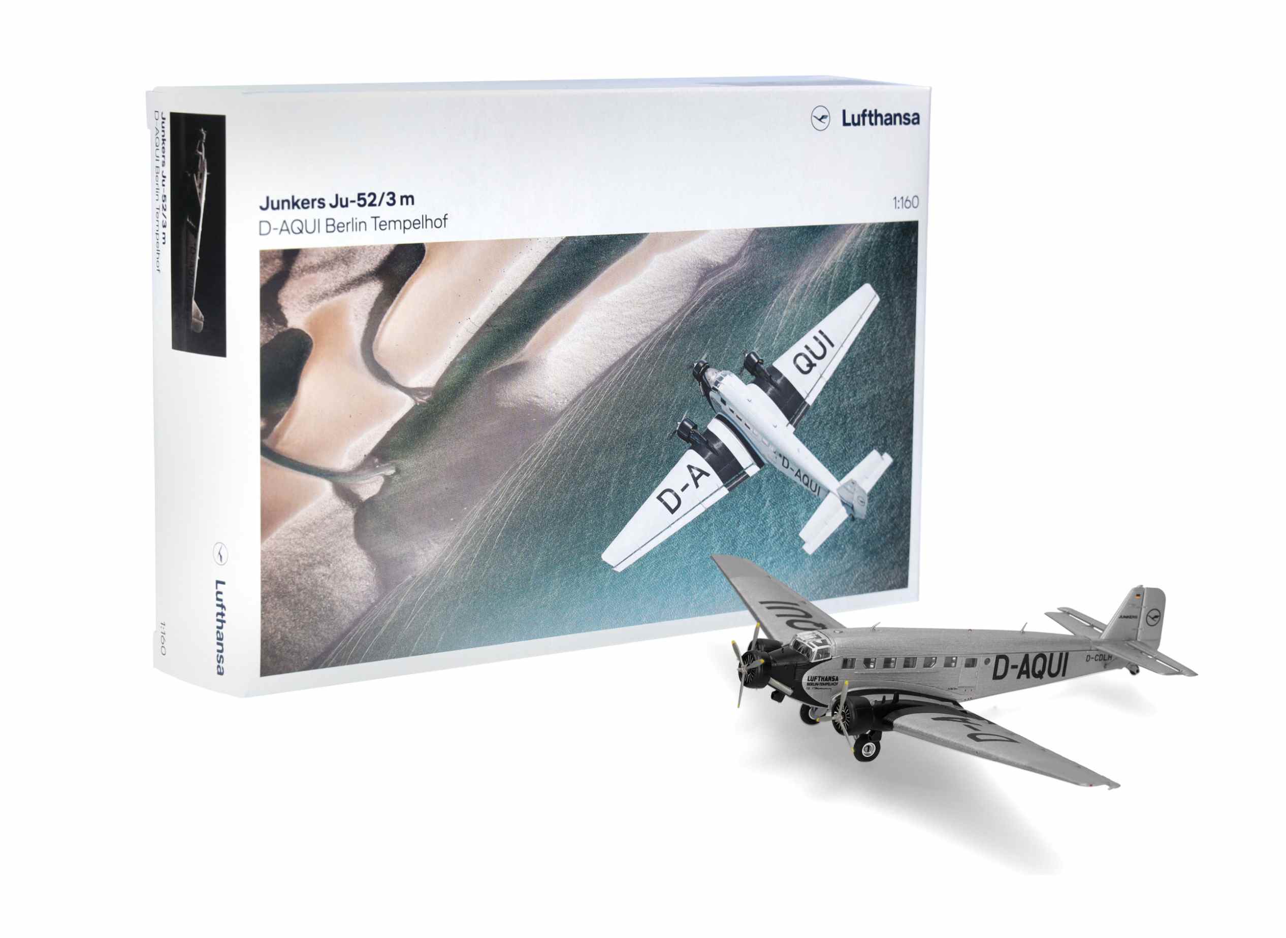 Bild: Lufthansa Junkers Ju-52 , D-AQUI, 1:87 Modellflugzeug