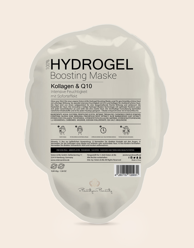 Sisters & Me 5X HYDROGEL BOOSTING MASKE MIT Q10 & KOLLAGEN Sisters & Me 5X HYDROGEL BOOSTING MASKE MIT Q10 & KOLLAGEN