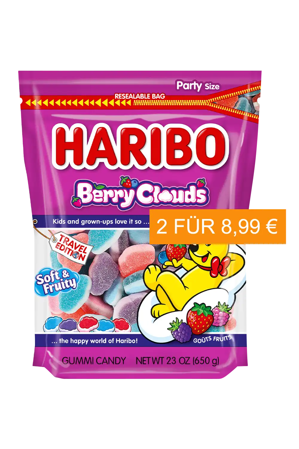 Bild: Haribo "Berry Clouds" 650g Beutel Travel Retail Exclusive