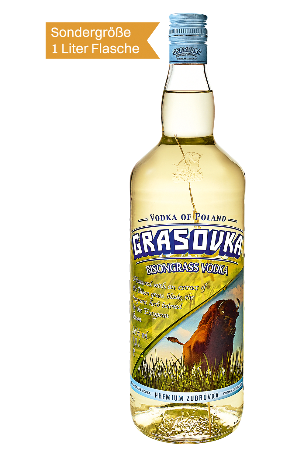 Bild: Grasovka Vodka 38% 1 Liter Flasche