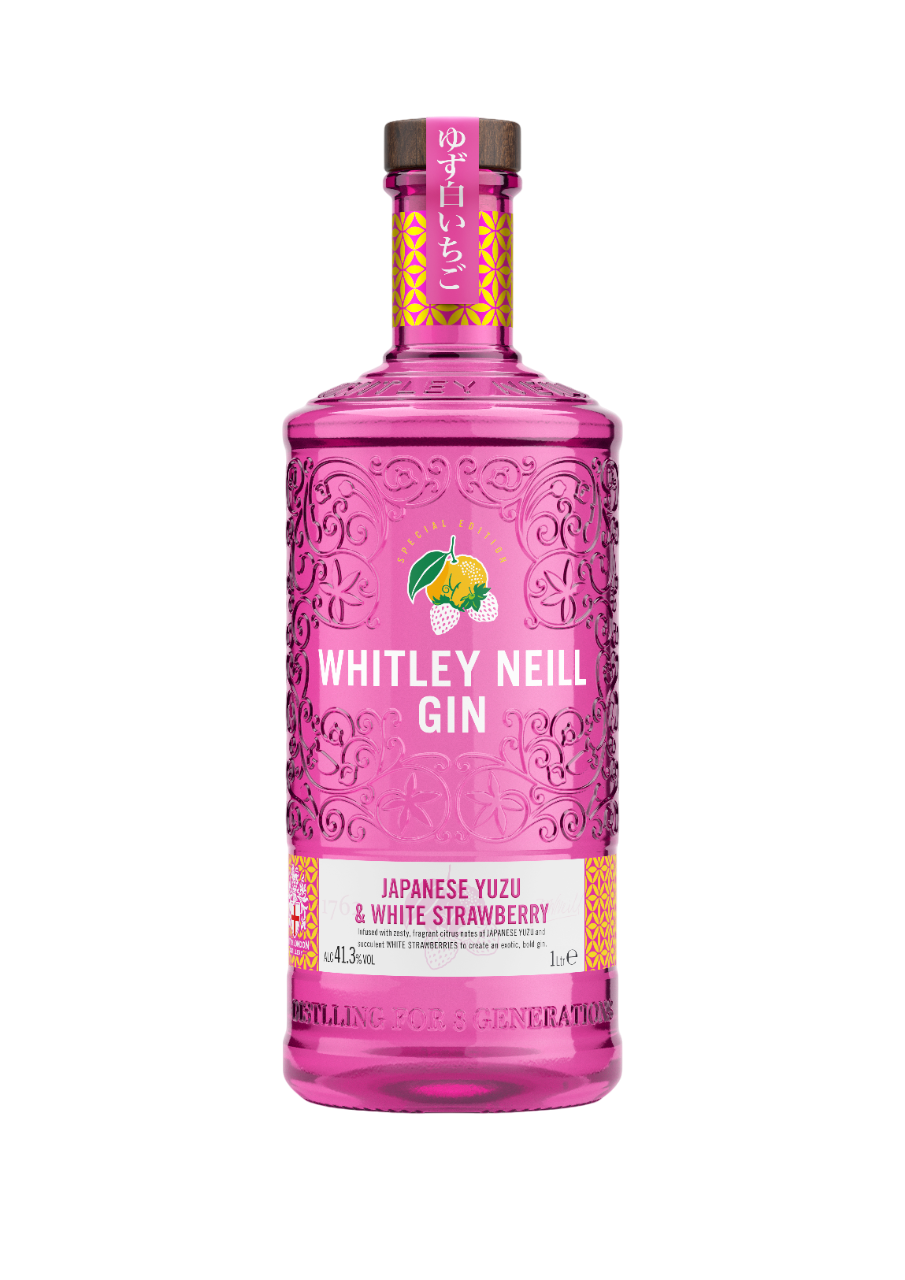 Bild: Whitley Neill Japenese Yuzu and White Strawberry Gin 41.3% 1L