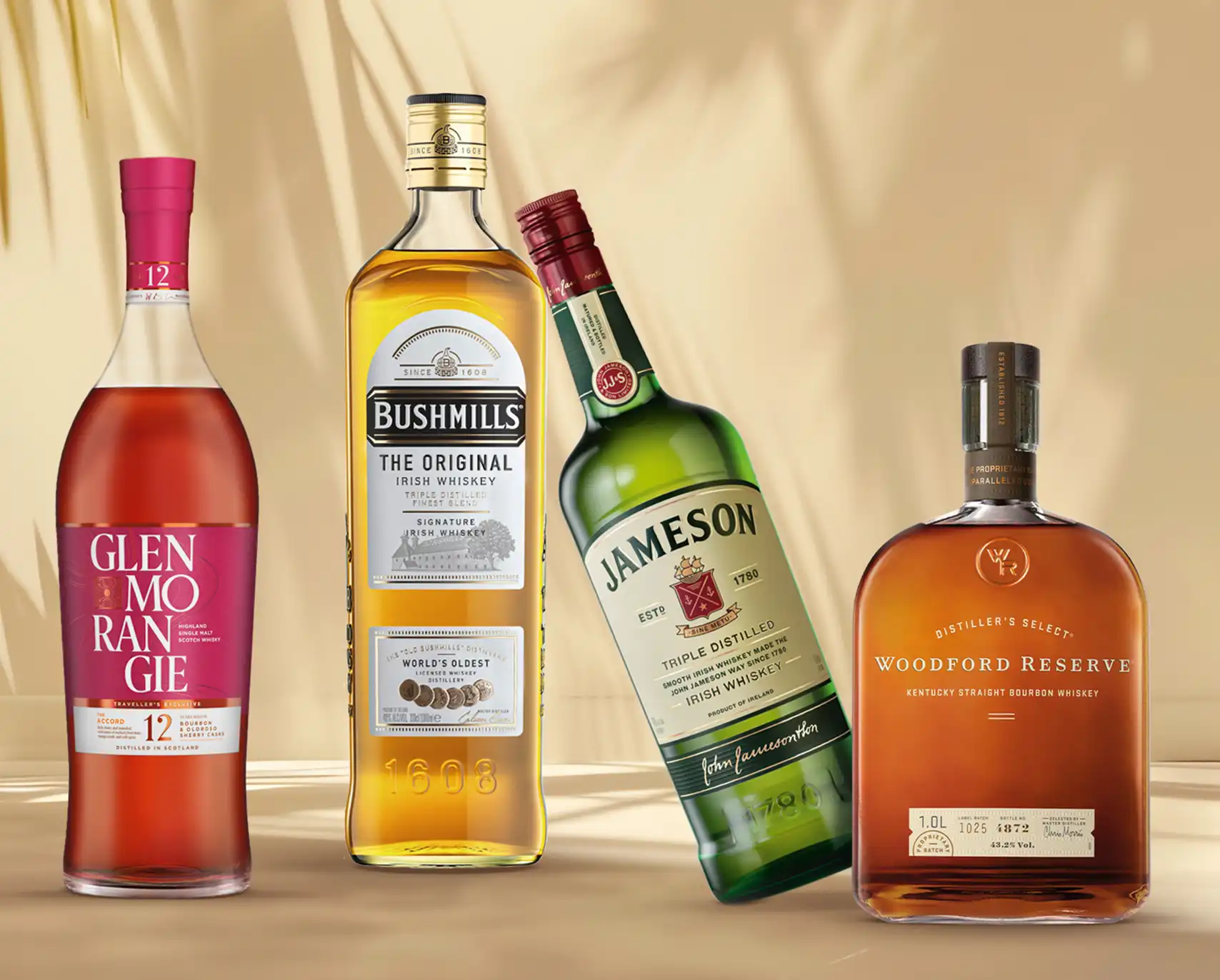 Verschiedene Whiskeys reduziert