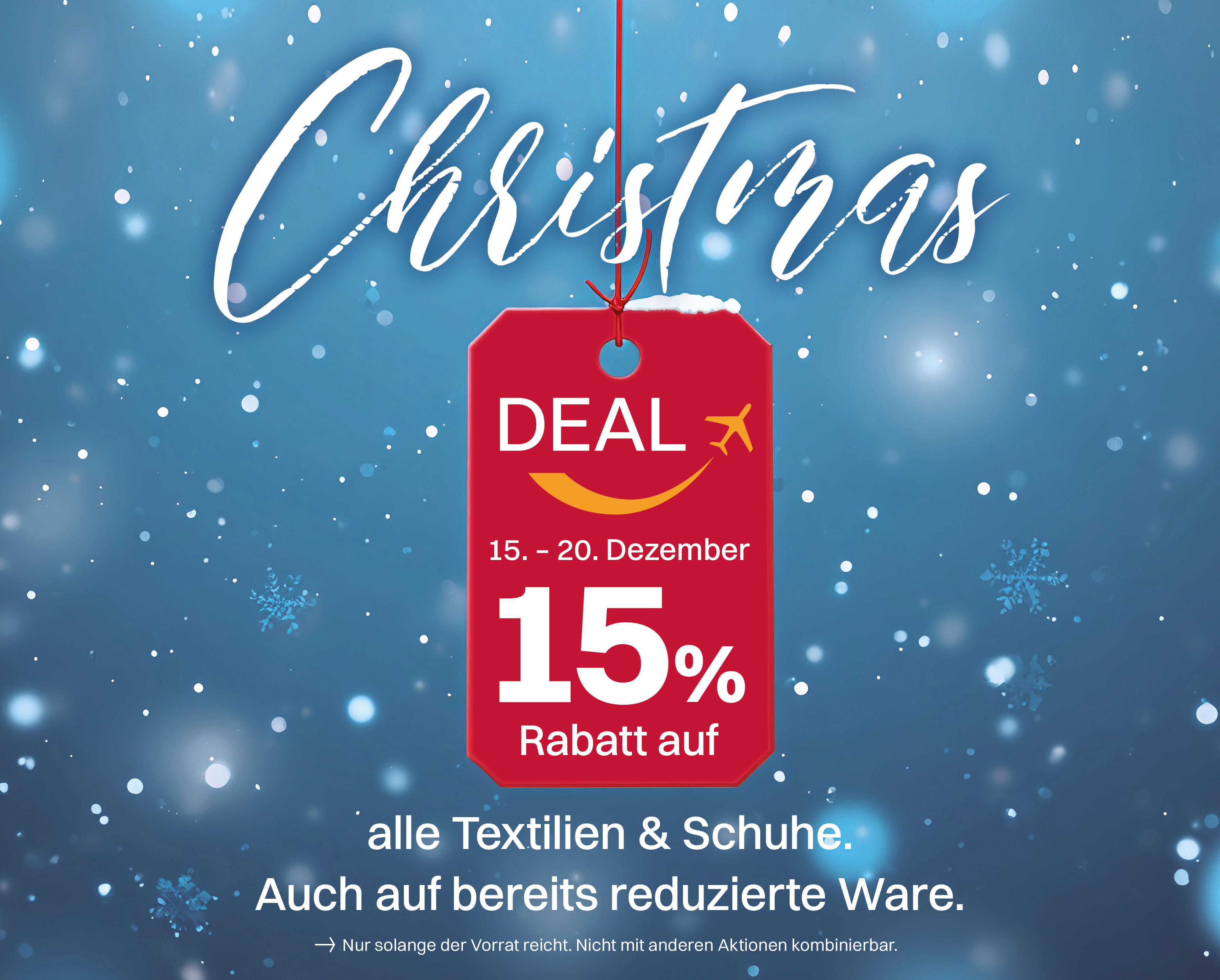15% Rabatt auf Textilien
