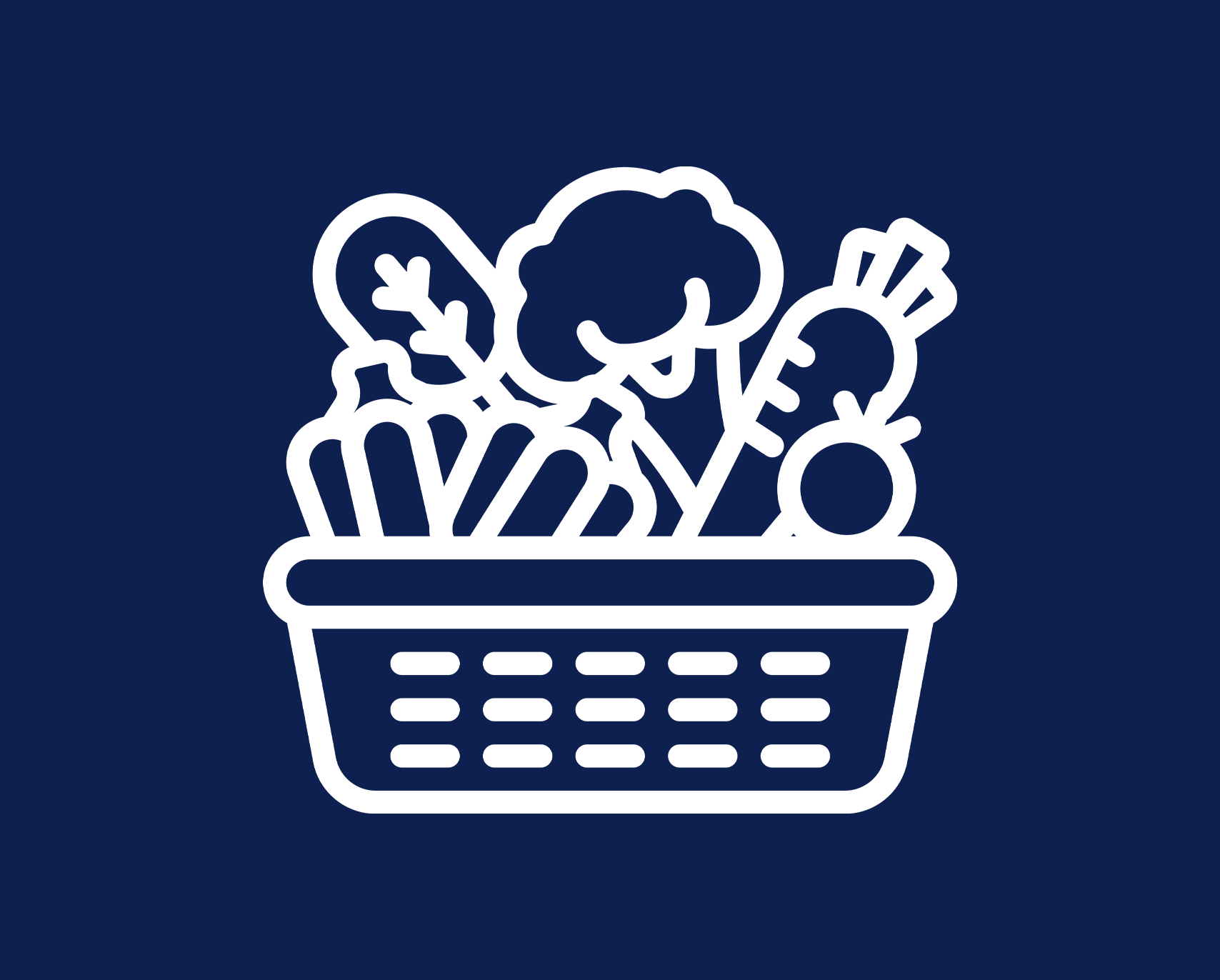 Ein Korb mit Gemüse abstrakt gezeichnet