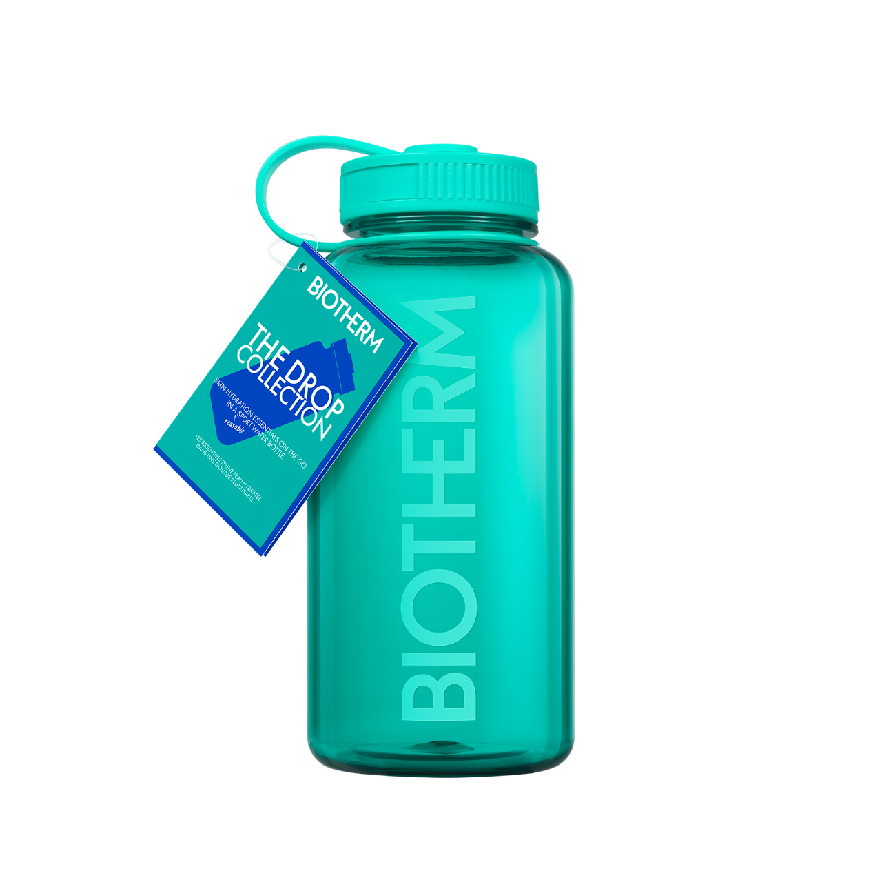 Bild: Biotherm Mixed Lines Body Care Set Trinkflasche türkis