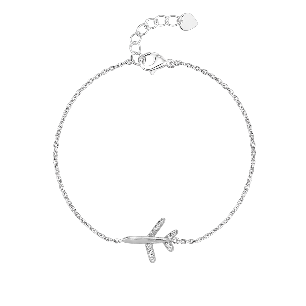 Bild: Armband Flugzeug 925er Sterlingsilber Zirkonia-Steine