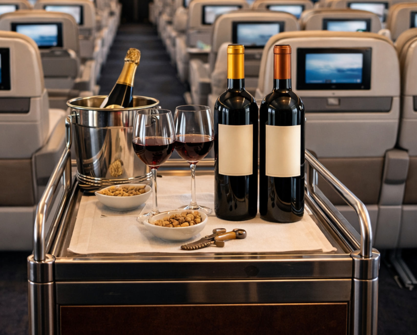 Bordweine aus der First & Business Class der Lufthansa Bordbeladung