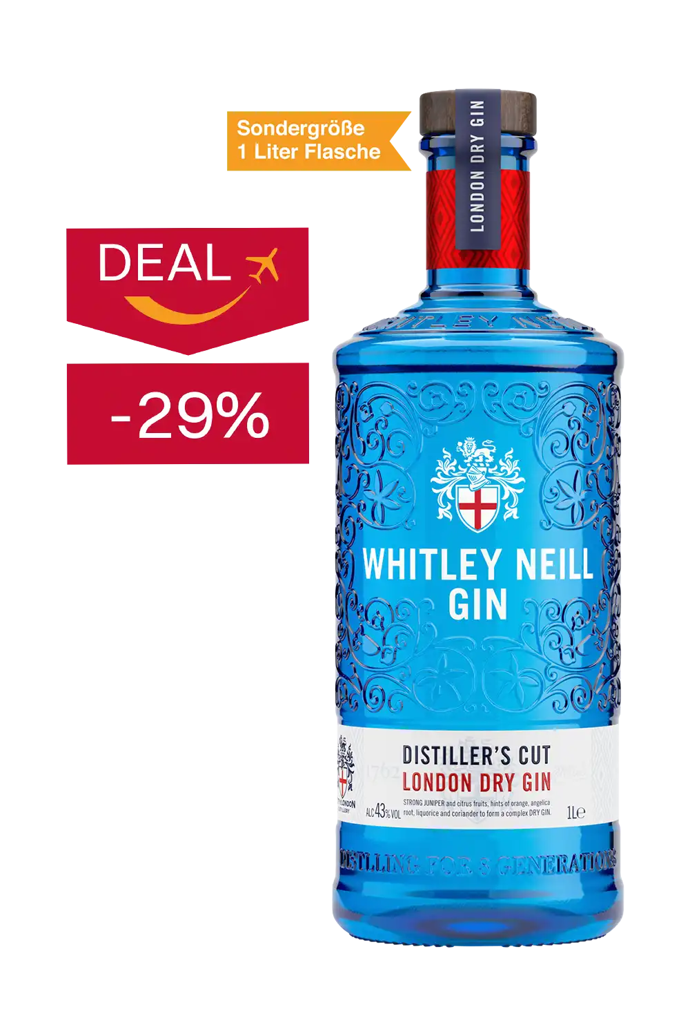 Bild: Whitley Neill Distillers Cut 43% 1 Liter Flasche