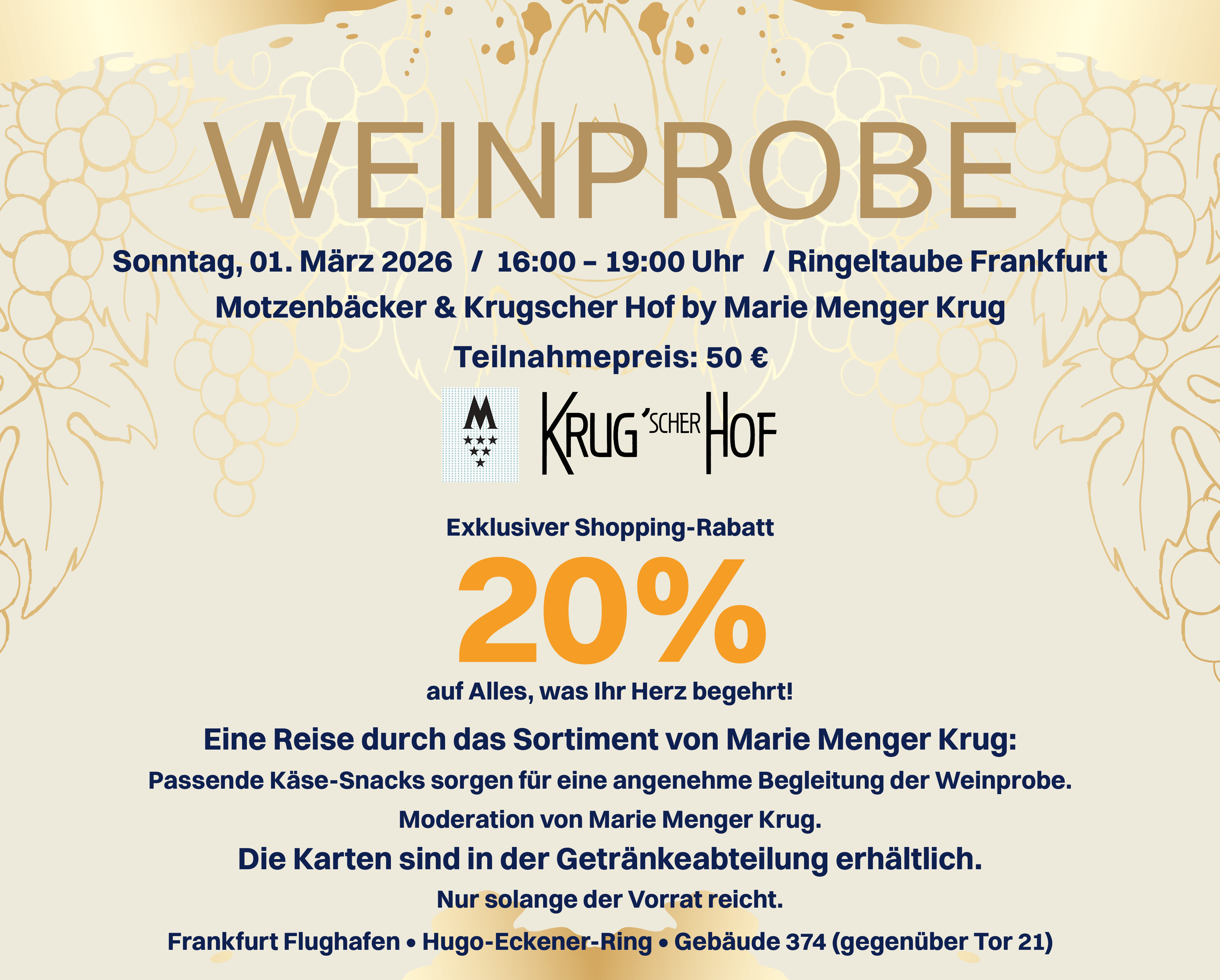 Weinprobe in der Ringeltaube Filiale Frankfurt