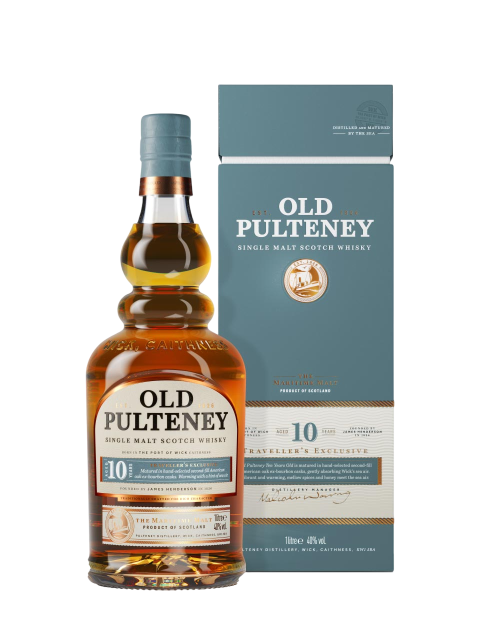 Old Pulteney 10y Highland Single Malt Scotch Whisky 40% 1 Liter Flasche