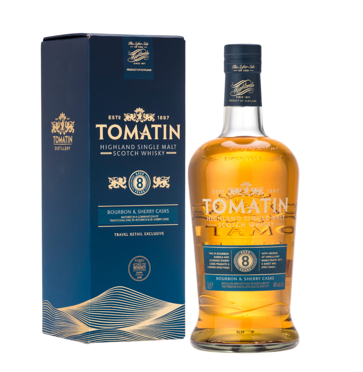 Bild: Tomatin Single Malt Scotch Whisky 8 Jahre, 40% Vol., 1L