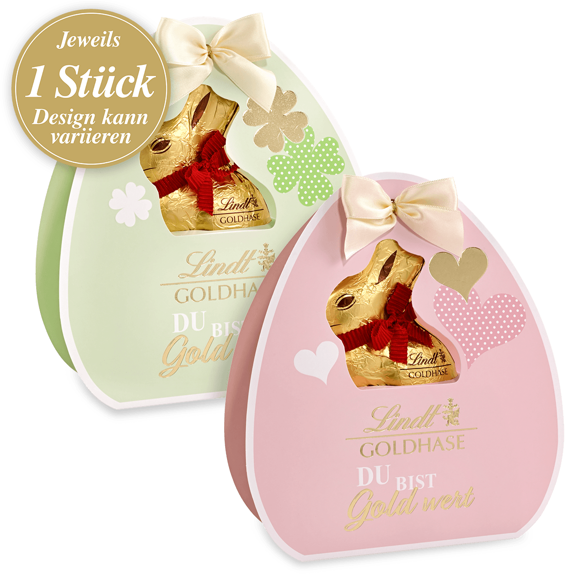 Bild: Lindt Du bist Gold wert GOLDHASE großes Geschenk Paar 280g