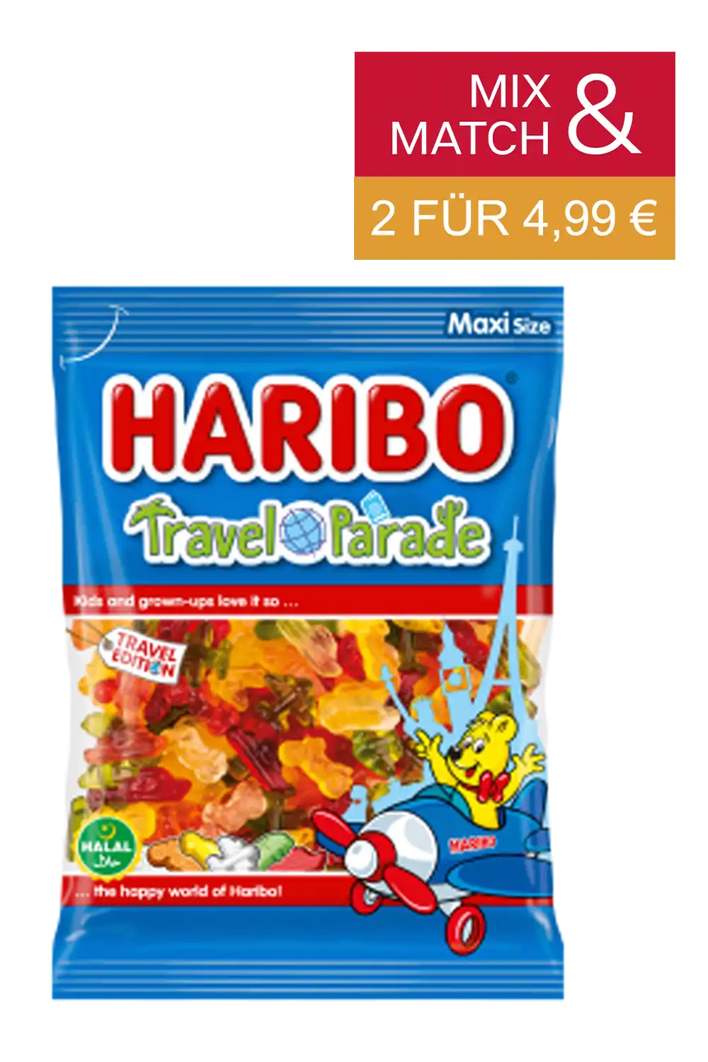 Bild: Haribo Travel Parade (Halal) 450g Beutel Travel Exclusive