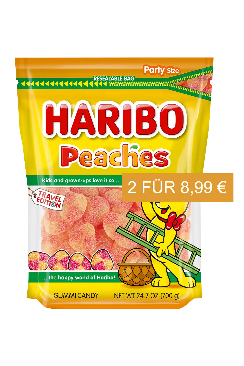 Bild: Haribo "Peaches Pfirsiche" 700g Beutel Travel Retail Exclusive