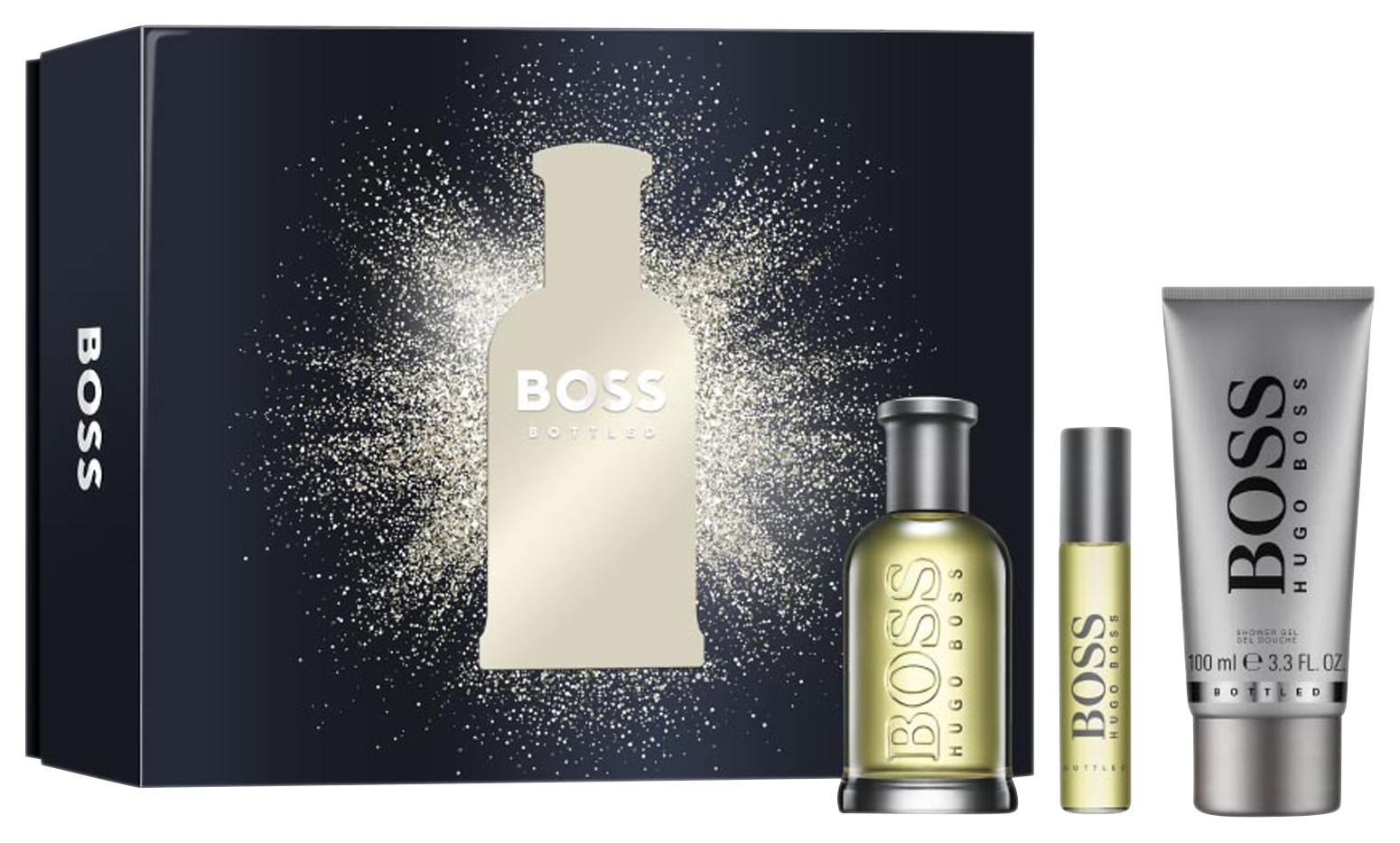 Boss Bottled Set, EDTS 100 ml + EDPS 10 ml + Shower Gel 100 ml