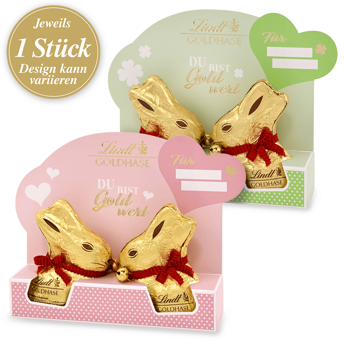 Bild: Lindt Du bist Gold Wert Goldhase Paar 100g