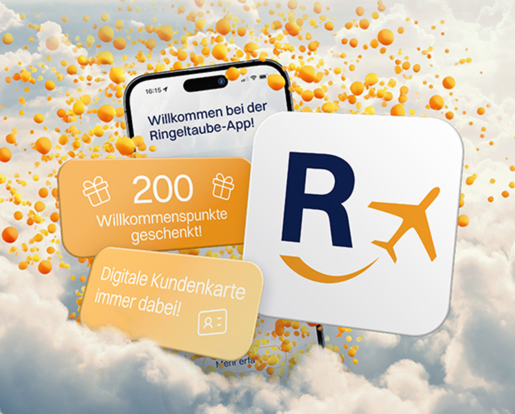 Digitale Ringeltaube Kundenkarte in der App