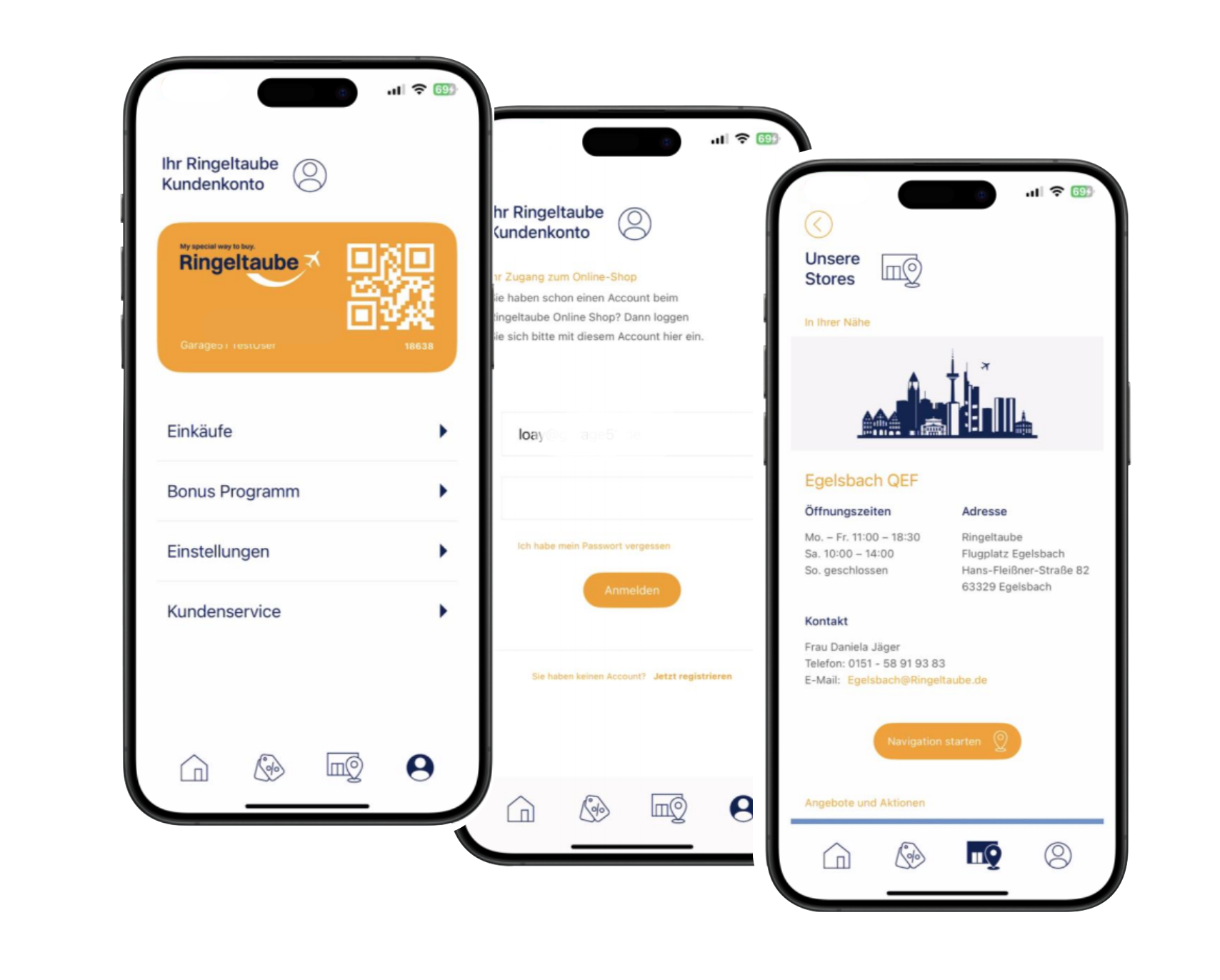 Ringeltaube App Kundenkonto