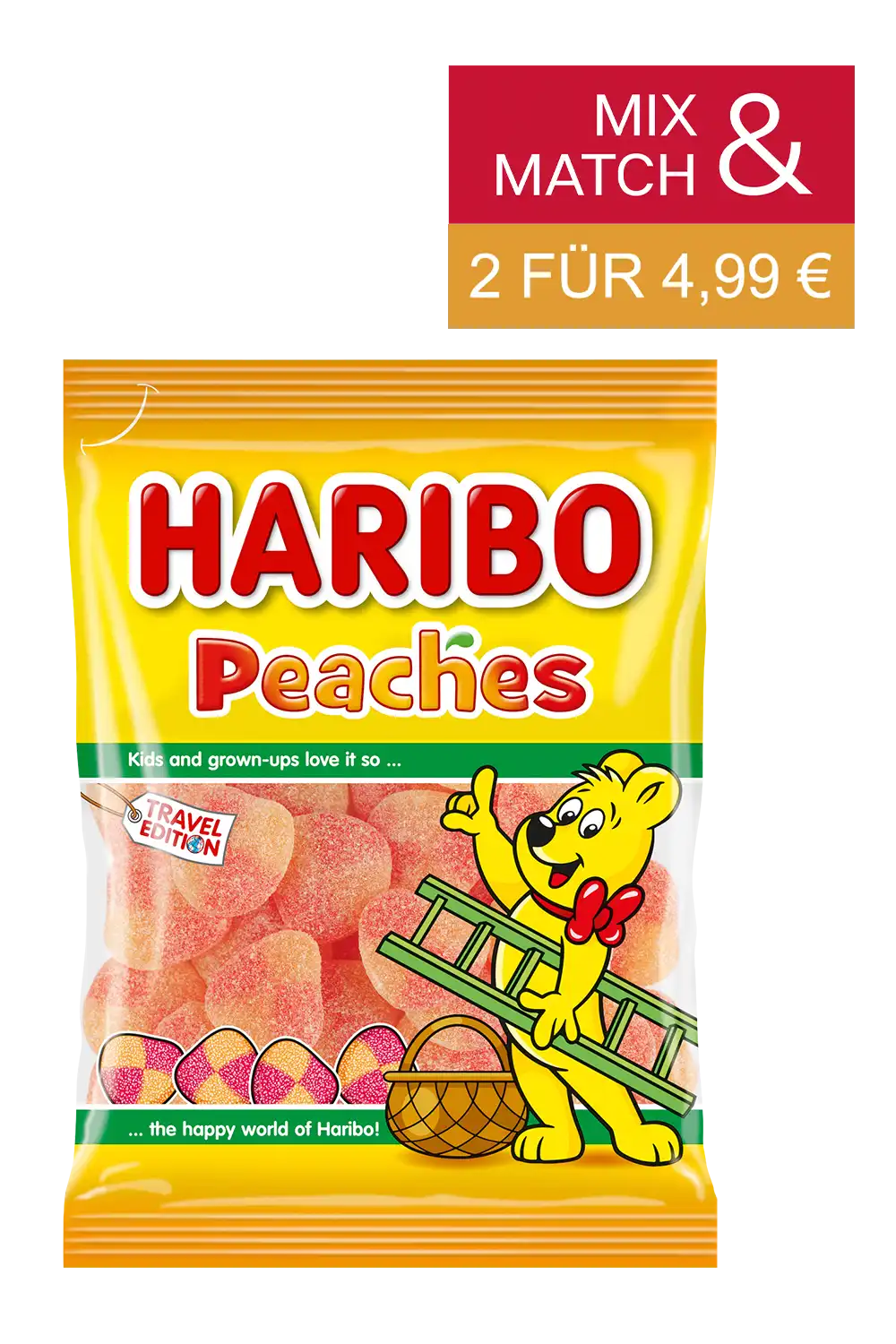 Bild: Haribo Peaches Pfirsiche 450g Travel Exclusive