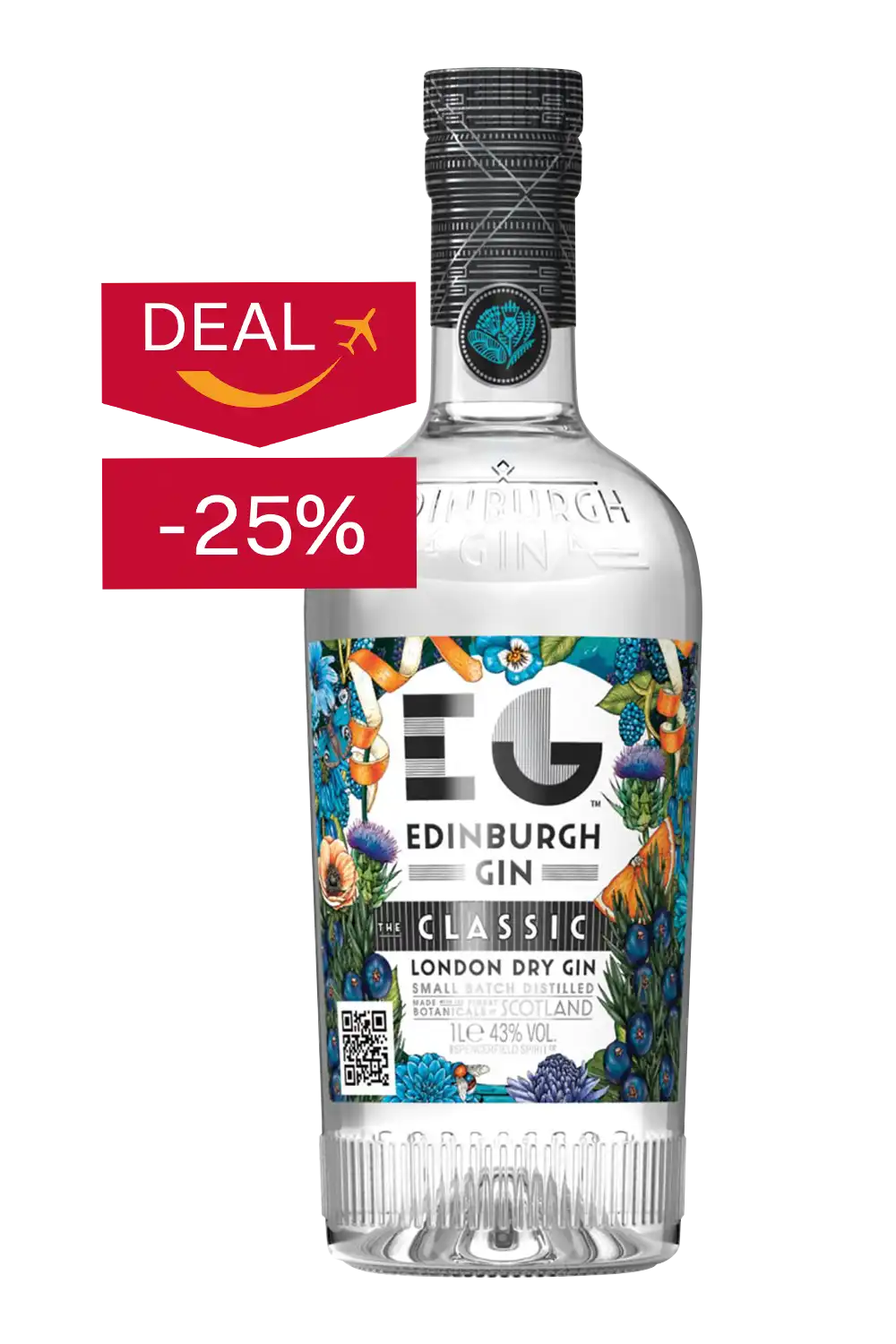 Bild: Edinburgh Gin Classic 43 % Vol. 1 Liter Flasche