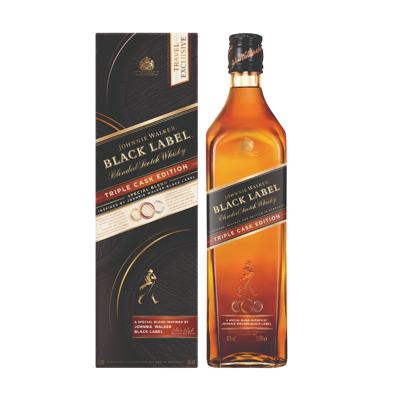 Bild: Johnnie Walker Black Label Triple Cask Blended Scotch Whisky 40% 1L Travel Exclusive