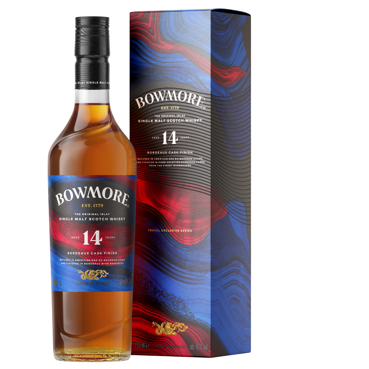 Bild: Bowmore Single Malt Scotch Whisky 14 Jahre, 43% Vol., 0,7L Travel Retail