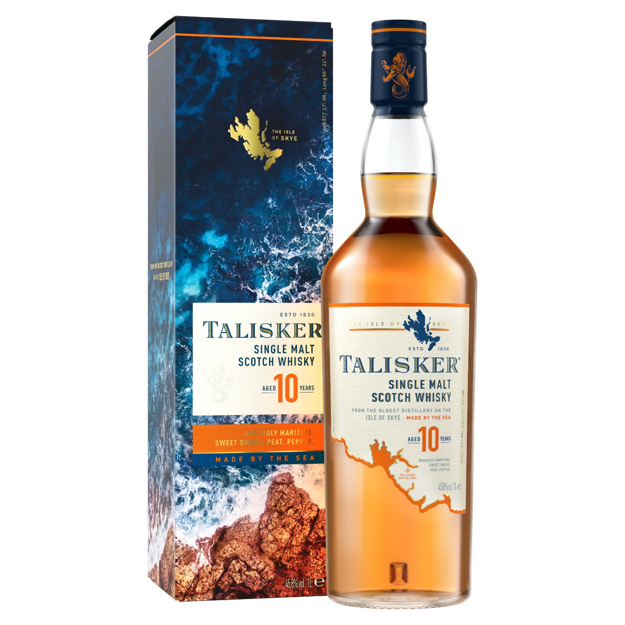 Bild: Talisker 10y Single Malt Scotch Whisky 45.8% 1L Geschenkverpackung