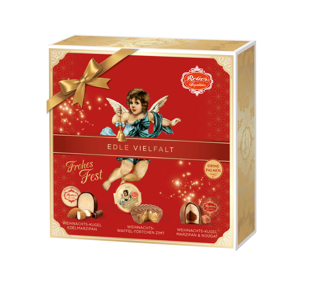 Reber Weihnachtswaffeltörtchen und Weihnachtskugeln Pralinen 190g