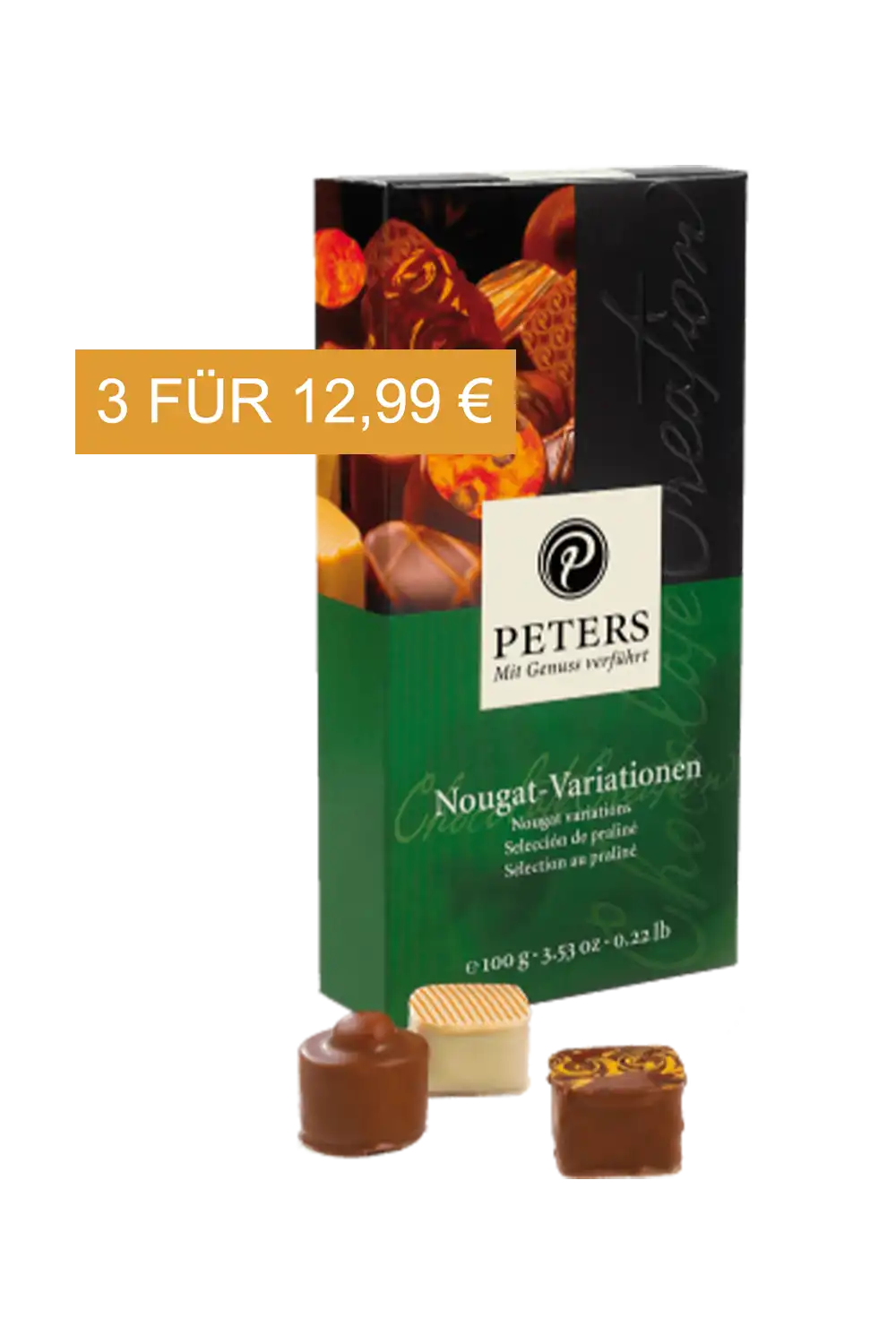 Peters Nougat Variationen Pralinen-Mischung ohne Alkohol